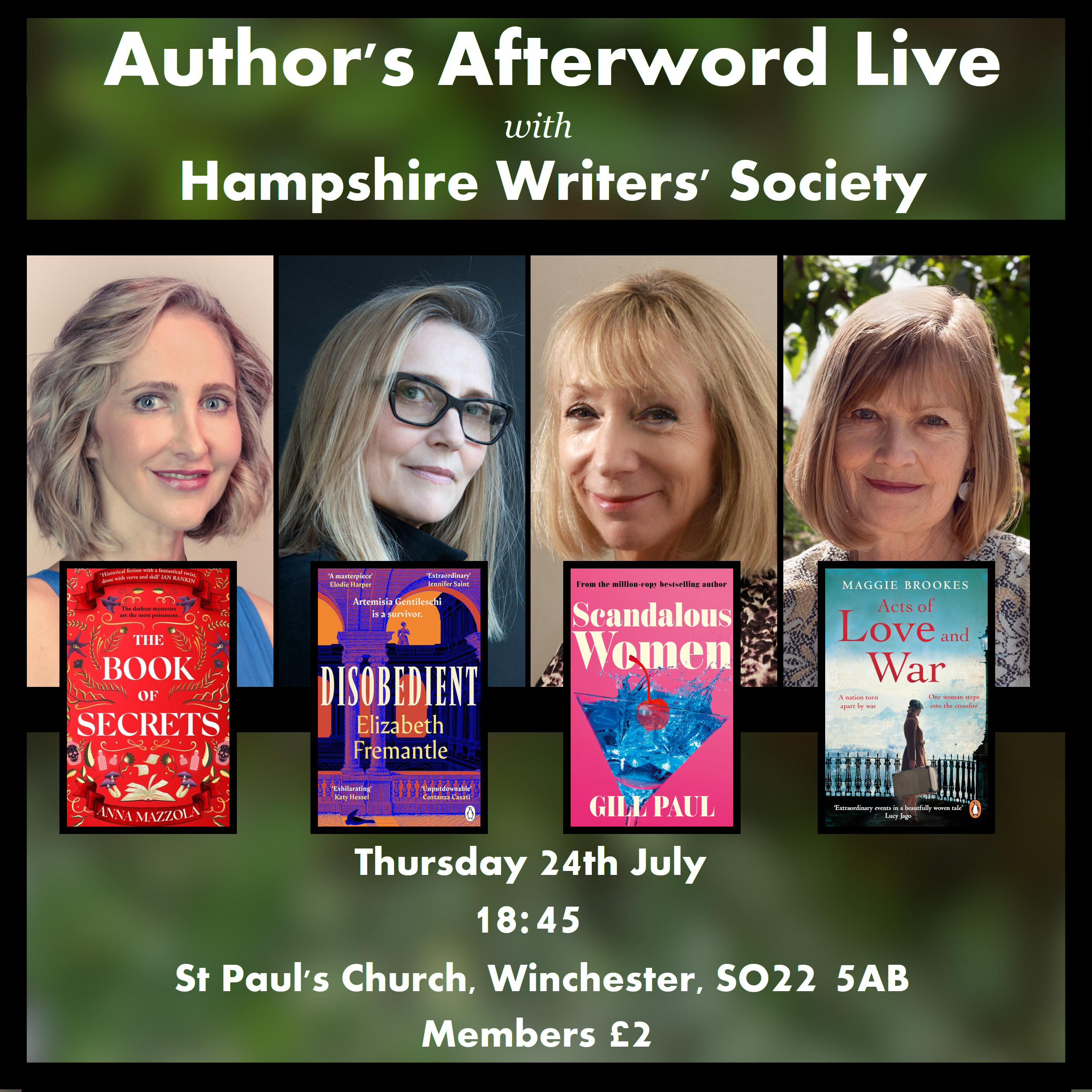 July 24th: Author’s Afterword – Historical fiction – CANCELED